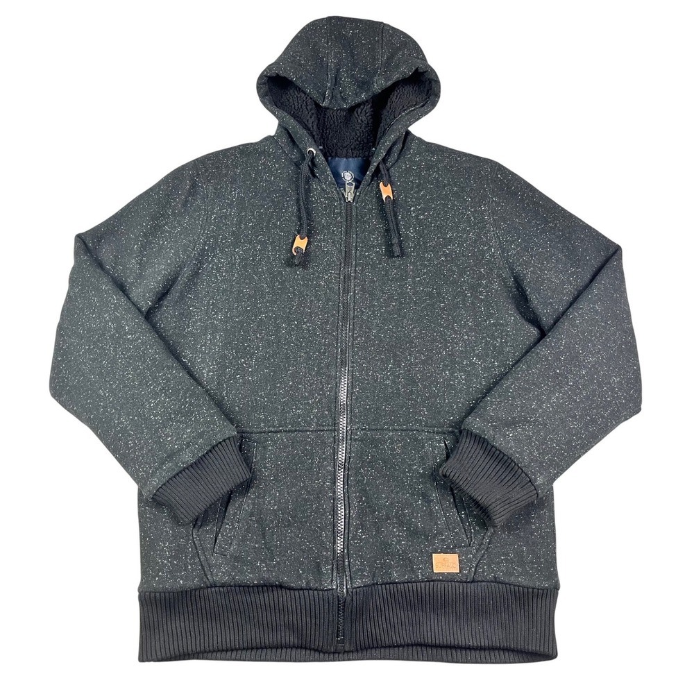 Buffalo David Bitton Mens XL Heavy Sherpa Lined Full Zip Hoodie Charcoal